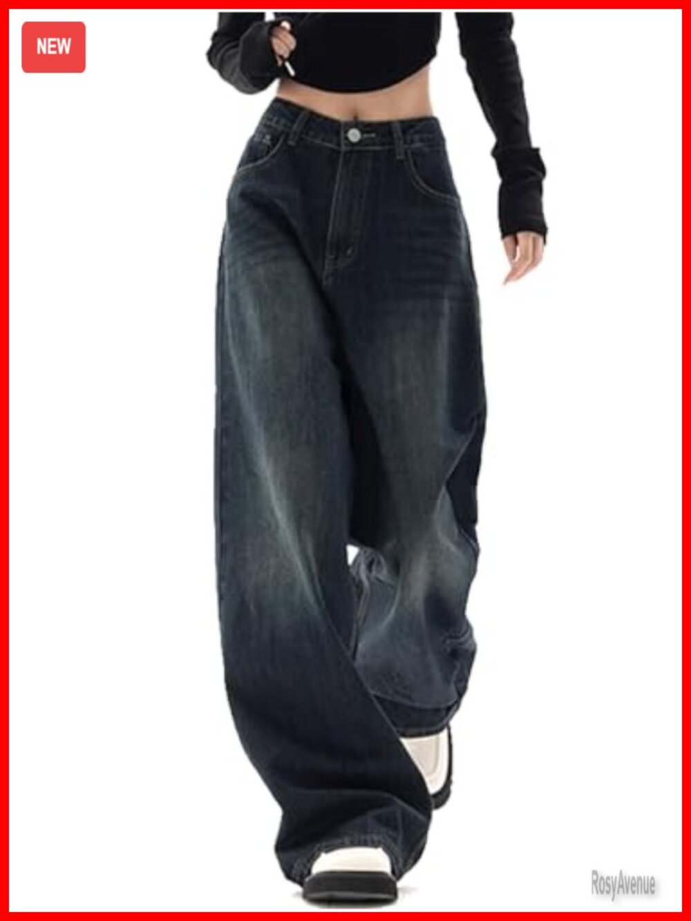 Wide Leg High Waist Baggy Boyfriend Jeans 90s Vintage Denim Pants
